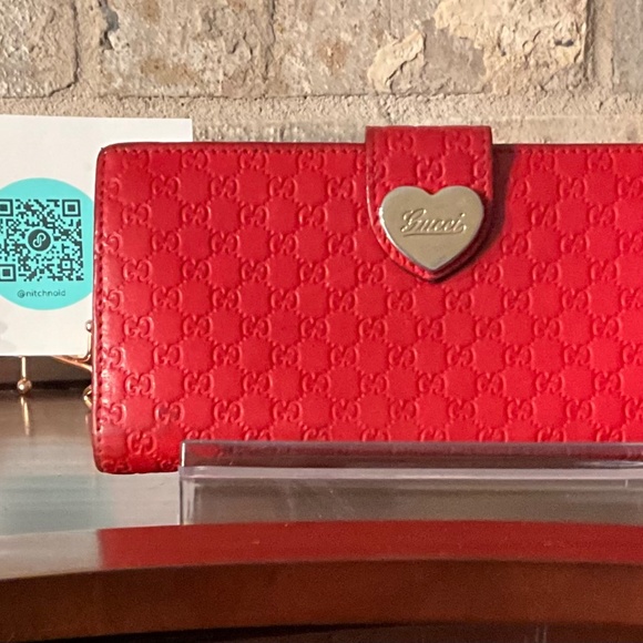 AUTHENTIC GUCCI RED LEATHER CONTINENTAL WALLET - Picture 15 of 15
